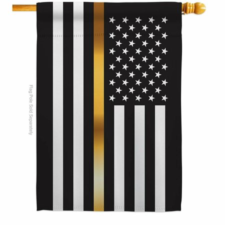 GUARDERIA 28 x 40 in. US Thin Gold Line House Flag w/Armed Forces Service Dbl-Sided Horizontal Flags  Banner GU3877305